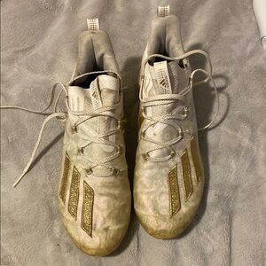 Adidas Gold and White Athletic Shoes